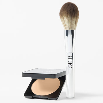 OFIR bundle including The Cloud Powder Brush and Press & set in a medium nude shade