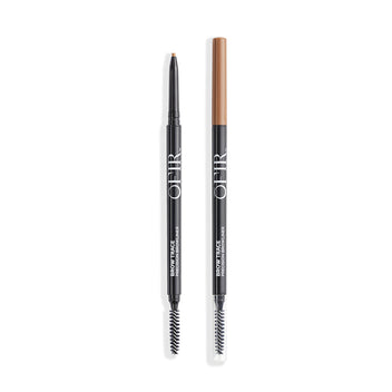 OFIR Brow Trace Precision Browliner in shade Latte, showing the light brown color with one pencil open to reveal the tip and the other capped
