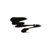 Product swatch of a black, glossy liquid brow tonic