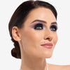 Full face make up look showcasing a 
cool eyeshadow