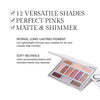 Twelve-shade palette featuring a mix of perfect pinks and soft neutrals in matte and shimmer finishes. Offers intense, long-lasting pigment and crease-free comfort.