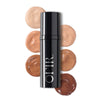 Color swatches of 6 tinted moisturizes in shades light, medium, and deep shades