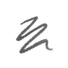 A bold, dark grey eyeliner pencil swatch displayed in a zigzag pattern against a white background, highlighting its smooth texture and vibrant color.