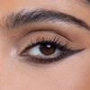 A close-up of a well-defined eye with expertly applied eyeliner and mascara, highlighting precise makeup application.