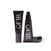 Two sleek black skincare tubes labeled "OFIR," each containing 30 ml, with one tube open, displaying a detached cap.