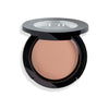 Matte pressed powder in a sleek black compact with a translucent lid, featuring a natural beige shade.