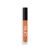 Clear tube of a burnt orange shade liquid lip gloss with a black cap