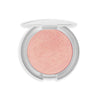 Compact highlighter in a sleek case featuring a soft pink hue with a shimmering finish, ideal for adding a radiant glow.
