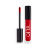 A sleek, black-capped tube of red liquid lipstick is shown alongside its applicator wand