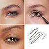 Various eye makeup looks showcasing smooth application of eyeliner, with a swatch demonstrating the liner's color and texture.