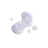 Lavender-hued shimmery gel with a smooth, glossy texture and smaller surrounding droplets on a white background.
