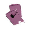 A bold swatch of lavender lipstick with a smooth, creamy texture, paired with a partially used lipstick bullet on a white background.