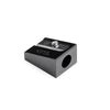 A sleek, black makeup pencil sharpener designed for precision sharpening and durability.