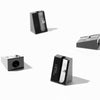 Black steel makeup pencil sharpeners with OFIR logo displayed on a white background
