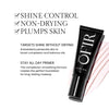 Black tube of OFIR primer with text highlighting features: shine control, non-drying, skin plumping. Describes antioxidants for complexion enhancement and oil balance, promoting a smooth foundation for long-lasting makeup application.