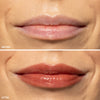 before and after lip gloss applied