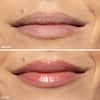 before and after lip gloss applied