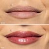 before and after lip gloss applied