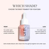 Serum bottle featuring dual-tone design for under-eye correction: Peony for blue or purple undertones and Lilac for yellow or green undertones, both providing ultra-sheer, brightening effects.