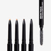 Four Brow Trace Precision Browliners in various shades with spoolie detail