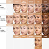 A comprehensive shade finder chart organized by undertone (Cool, Neutral, Warm) and skin depth (Fair to Deep). It places each model's photo into the corresponding category to help customers identify their match. The header reads "Find Your Shade"