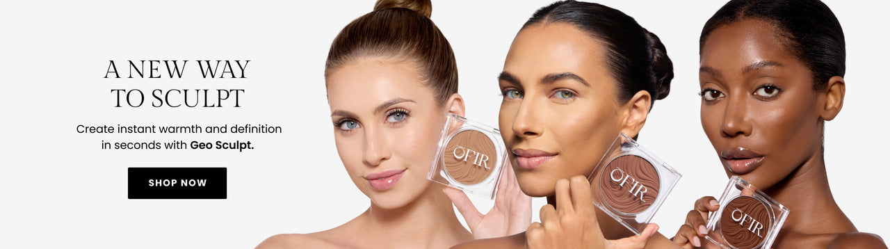 Promotional banner for new product. Text reads: A new way to sculpt. Create instant warmth and definition in seconds with Geo Sculpt" A "Shop Now" button is included