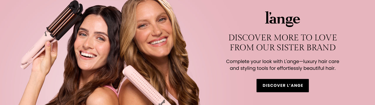 Promotional banner sister brand. Text reads: "Discover more to love from our sister brand. Complete your look with L'ange-luxury hair care and styling tools for effortless beautiful hair".  A "Discover L'ange" button is included