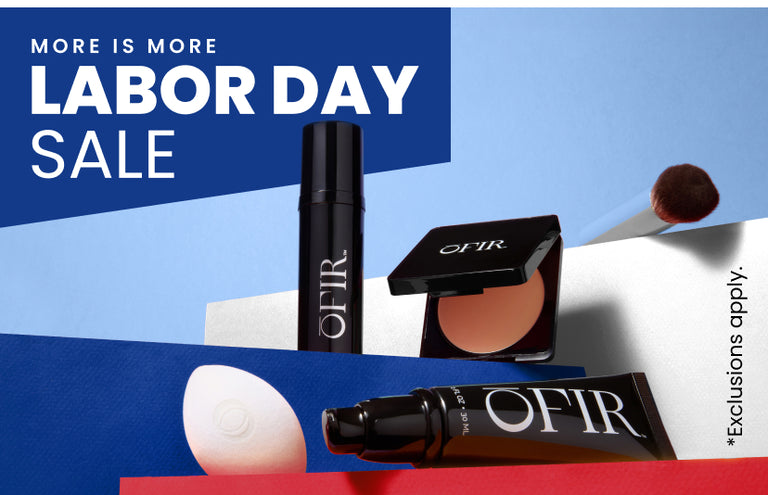 Promotional banner for OFIR Labor Day Sale. Text in the middle reads: "Buy 2, Get 1 Free | Buy 3, Get 2 Free | Buy 4, Get 4 Free." To the right of the banner text reads  "More is More Labor Day Sale" Small text on the left side says "*Exclusions apply"