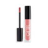 A peachy pink liquid lipstick with a black cap and an applicator wand beside it.