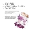 Four shades of purple eyeshadow in a blendable, longwear formula, featuring ultra-fine mica for rich gemstone color combinations and a crease-free finish.