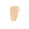 A smooth swatch of light beige cream makeup with a glossy finish on a white background.