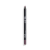 Black waterproof eyeliner pencil with a dark plum tip and white branding text along the side.