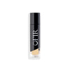A sleek bottle of OFIR foundation with a modern black and transparent design, showcasing a light beige shade.