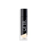 Sleek black bottle of ÔFIR foundation with a modern, minimalist design and a transparent base.