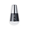 Glossy, teardrop-shaped bottle with a metallic silver top and dark base featuring "OFIR" branding, suitable for skincare or cosmetic products.